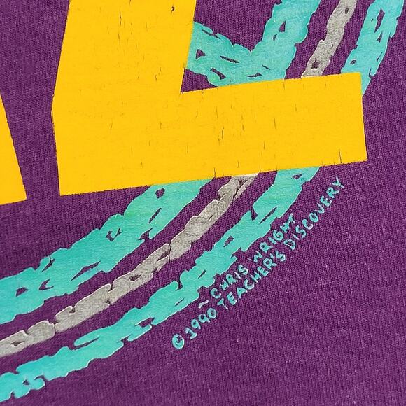 Vintage 1990 La-Paz Shirt Womens XL 22x28 Purple Spellout - Picture 8 of 12